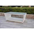 4pcs aluminm base PE rattan PE tessuto divano elegante